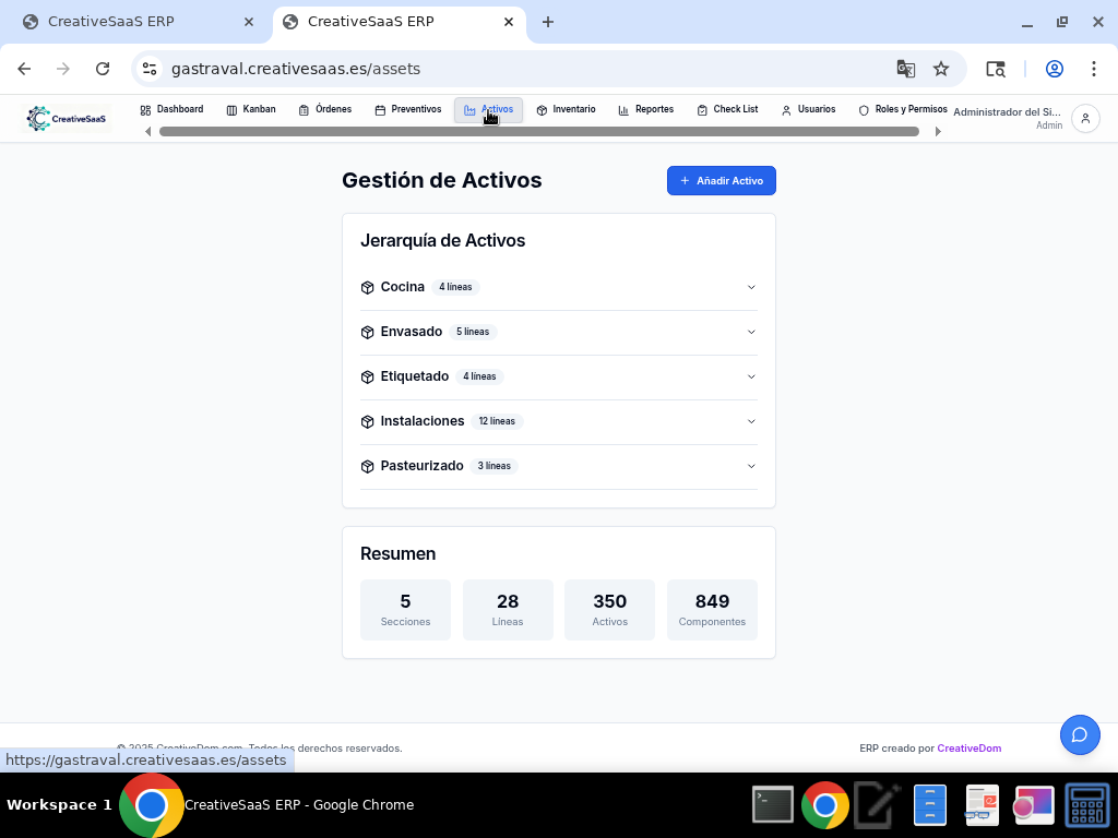 Gestión de Activos Industriales - Jerarquía y Organización de Equipos por Líneas