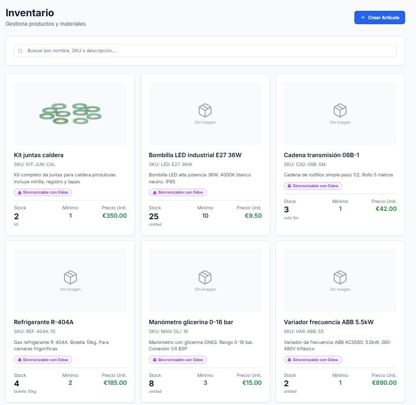 Software Control Inventario - Gestión de Repuestos y Materiales
