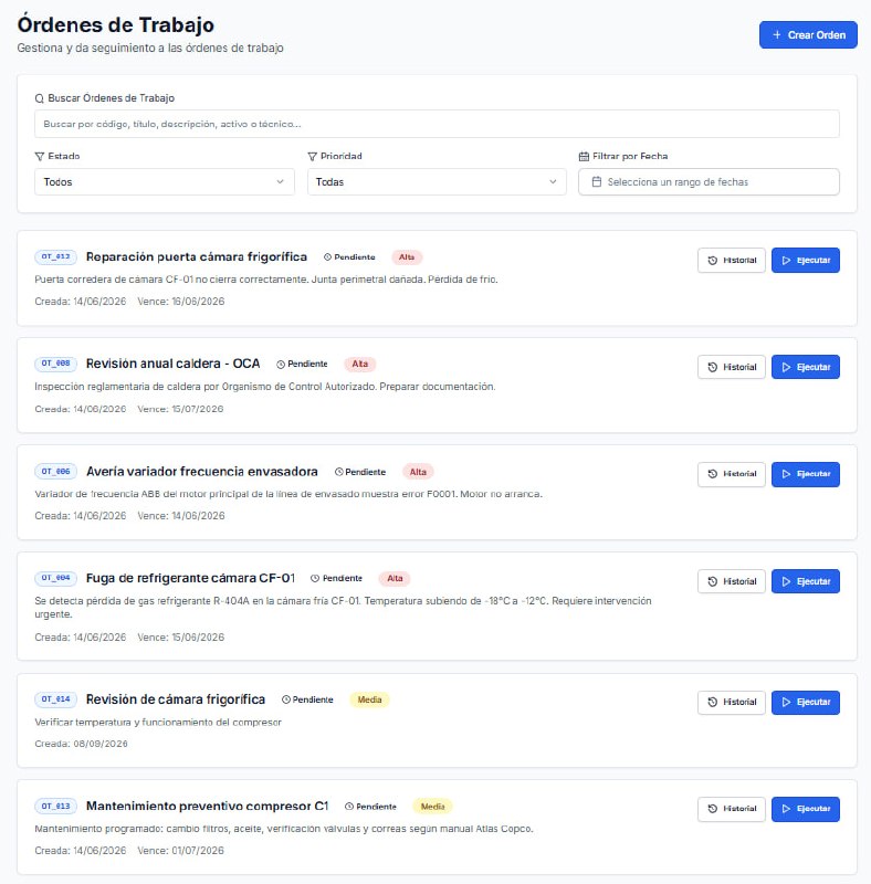 Módulo Órdenes de Trabajo - Seguimiento de Intervenciones ERP CreativeSaaS